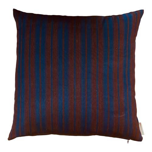 Stribede sofapuder Istanbul - midnat blå og marron 50 x 50 cm ( NEDSAT pga Fejl)