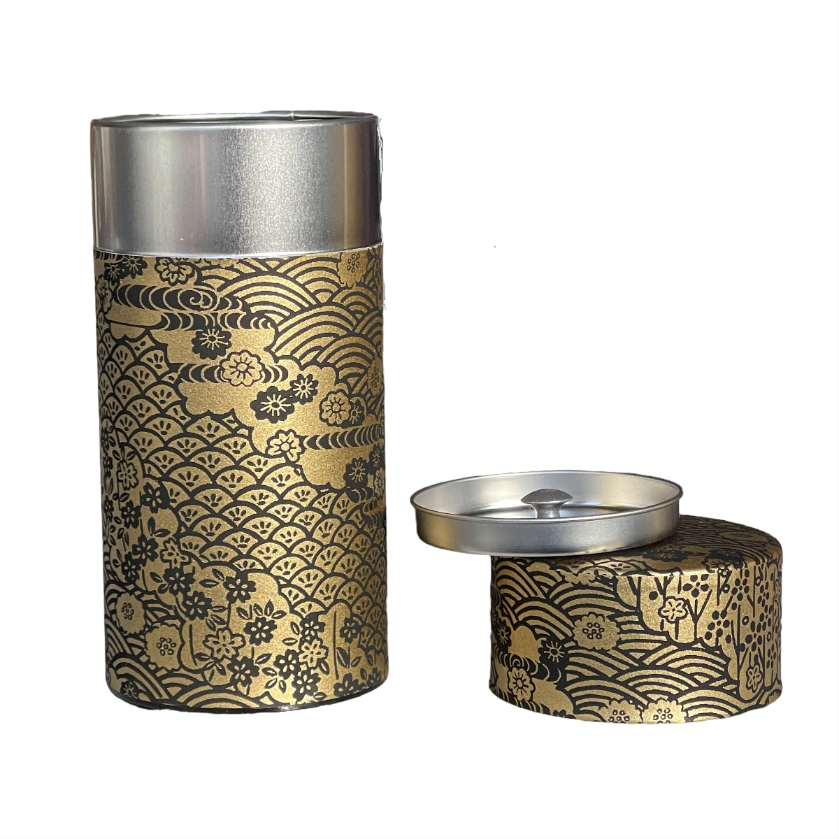 Japansk Tedåse - Guld & Sort Japansk mønster I Grønlykke.com