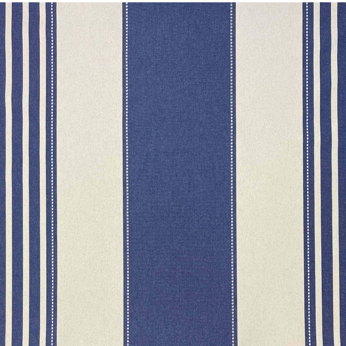 Markise stof med brede striber Matisse Blå & Ecru - 180 cm bred I Grønlykke.com