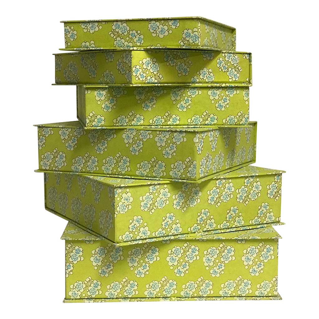 Æsker i papir - Lime med blomster - Grønlykke.com