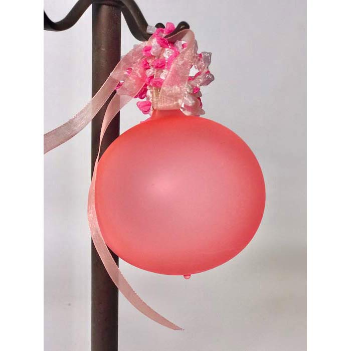 Julekugle - Matteret Pink glas - Grønlykke.com