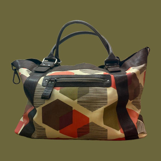 OUTLET - Orla Kiely weekend bag – grafisk mønster med læderdetaljer - Grønlykke.com