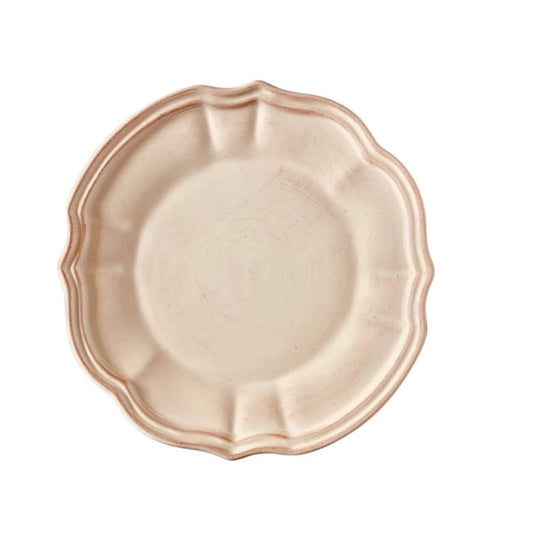 OUTLET Porcelæn Tallerken Bølget kant - Beige - Grønlykke.com