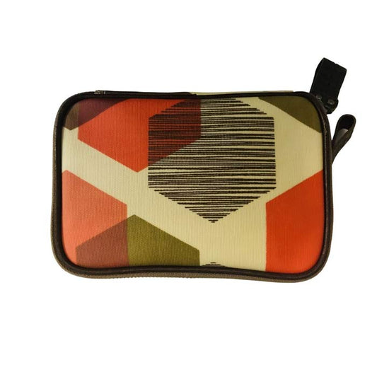 OUTLET TOILETTASKE ORLA KIELY - Creme, Brown, Peach & Green Abstrakt heksagon mønster - Grønlykke.com