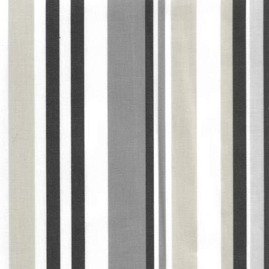 OUTLET Voksdug - Off White med Hvide, Sort & Grå striber - Grønlykke.com
