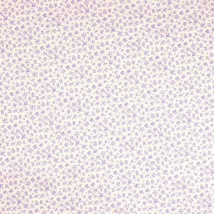 Stof i Hvid med små Lavendel blomster - Grønlykke.com
