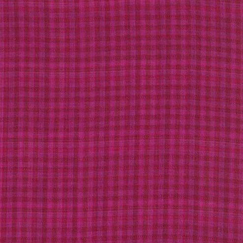 Stof i Pink, Blå, Marron & Røde tern - Grønlykke.com