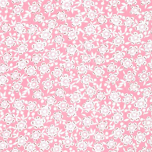 Stof i Sart Pink & Hvide blomster - Grønlykke.com