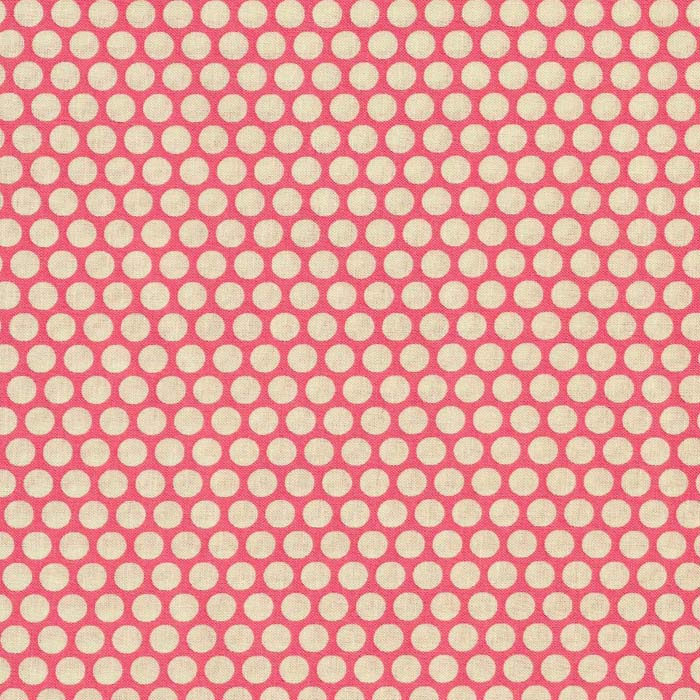 Stof japansk Pink med Cremefarvede Prikker - Grønlykke.com