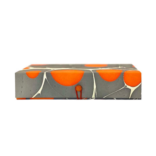Stor æske i marble papir - Bright Orange, Grå & Hvid - Grønlykke.com
