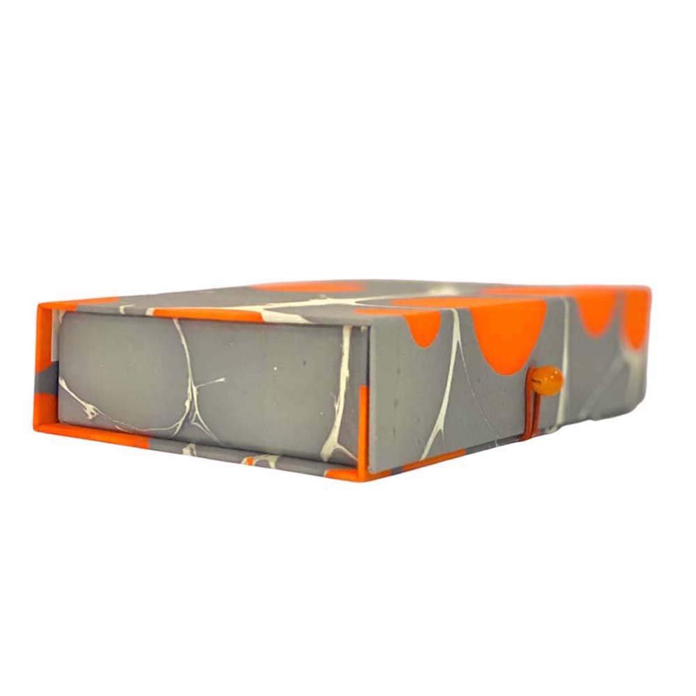 Stor æske i marble papir - Bright Orange, Grå & Hvid - Grønlykke.com