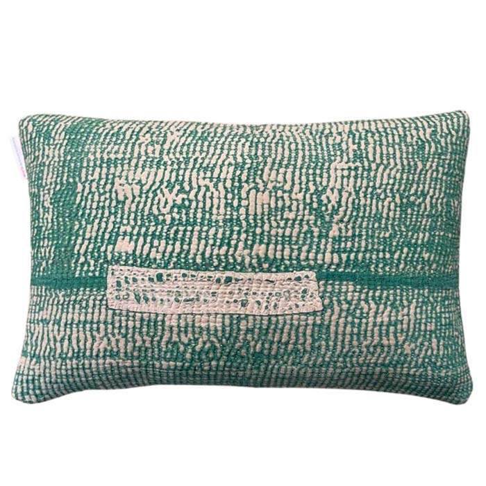 Unika puder Gudri - grøn og nude, 50 x 30 cm - Grønlykke.com