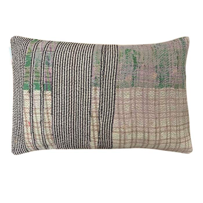 Unika stribede puder Gudri - nude, green 50 x 30 cm - Grønlykke.com
