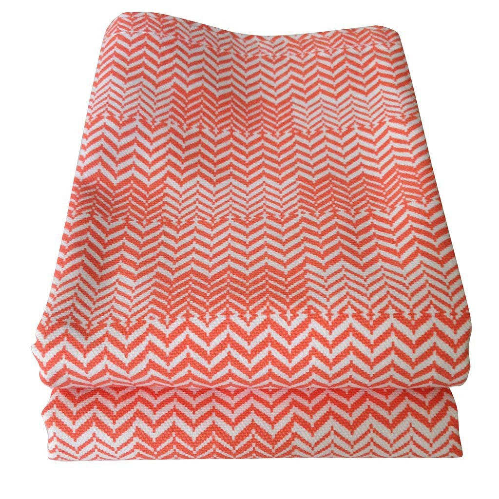 Viskestykke Coralrød Zig Zag - Grønlykke.com