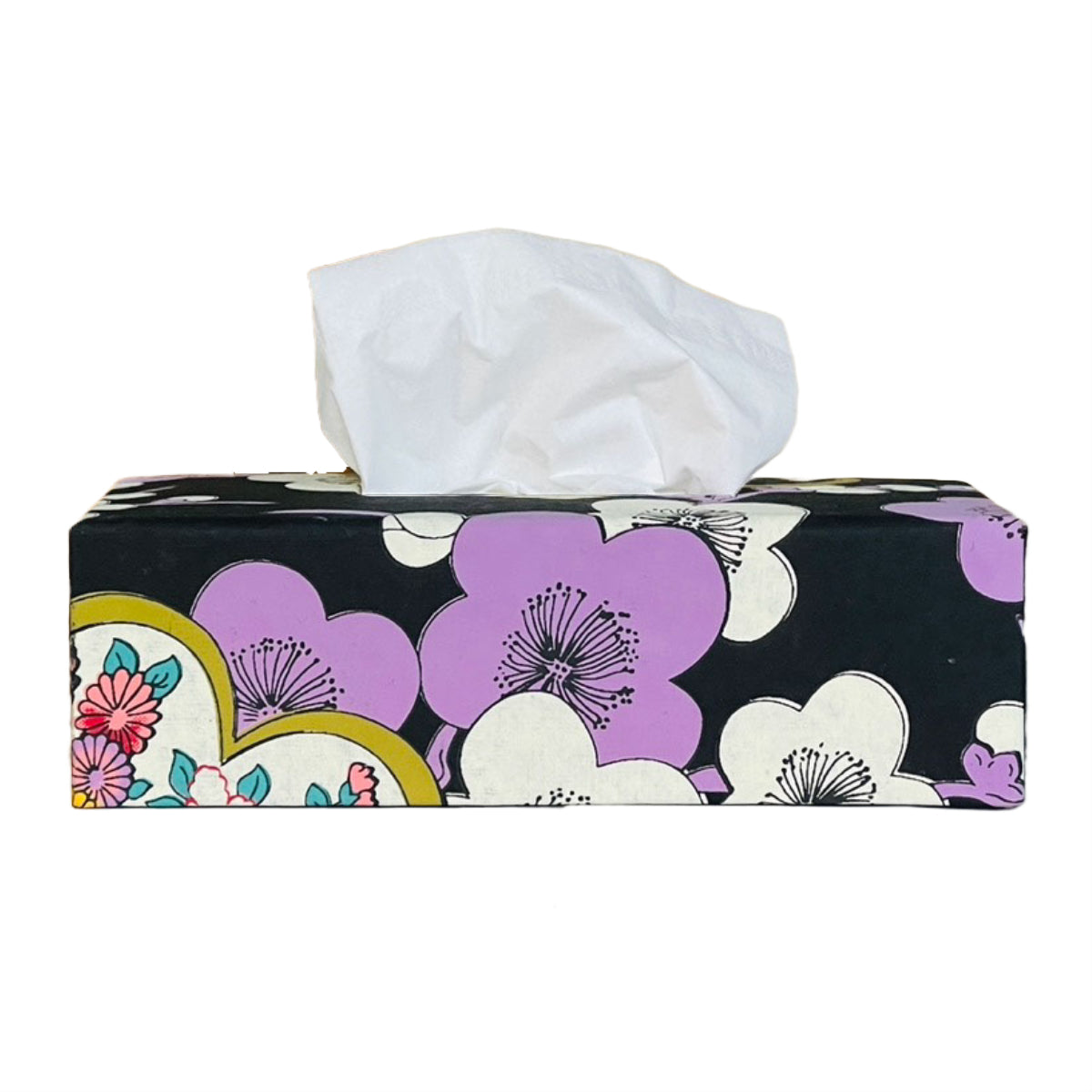 Kleenex Box Sort med Japansk inspireret Blomstermotiv I grønlykke.com