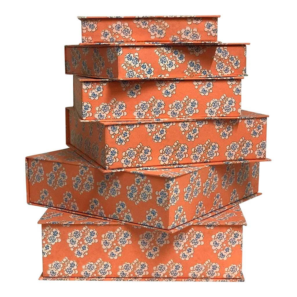 Æsker i Japan papir - Orange med blomster - Grønlykke.com