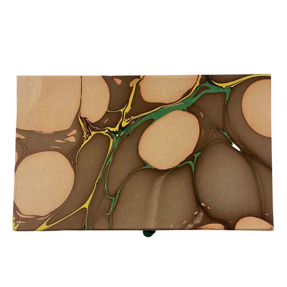 Stor æske i marble papir - Nude, Brown, Green & Yellow I gronlykke.com