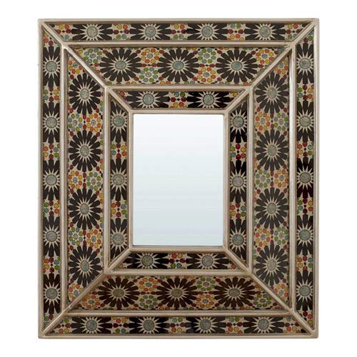 Håndmalet spejl fra peru i Maurisk mønster I grønlykke.com
