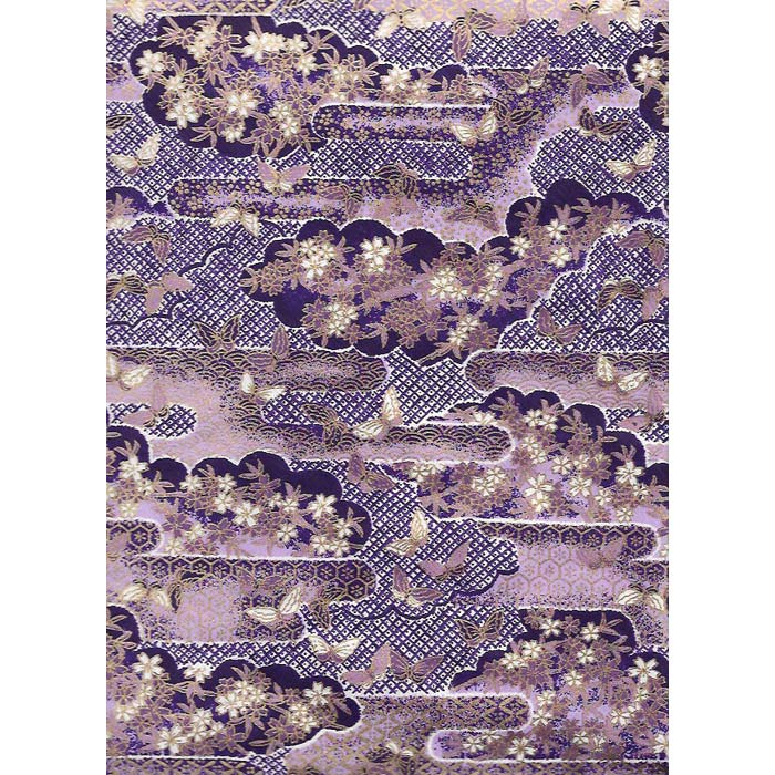Japan Papir - Purple landscape with flowers & Butterflies I grønlykke.com