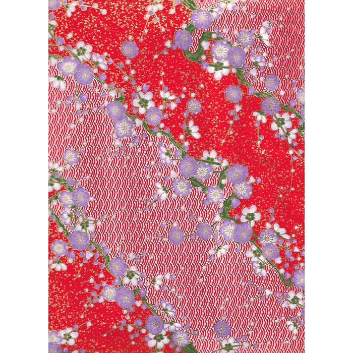 Japan Papir - Red , White wavy hills & Purple Cherry blossoms I grønlykke.com