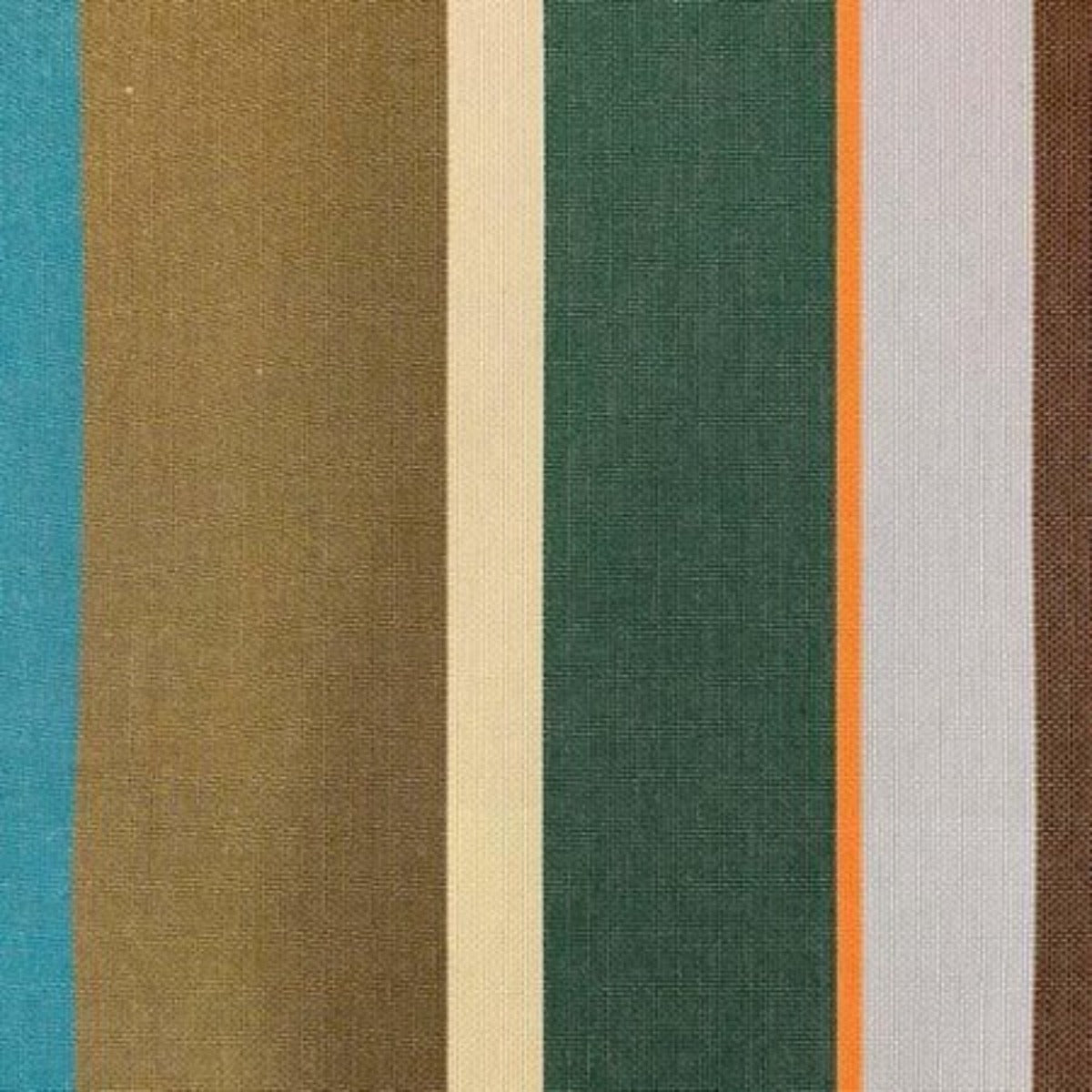 Markise stof med striber Grøn, Orange, Blå & Brun - 180 cm bred