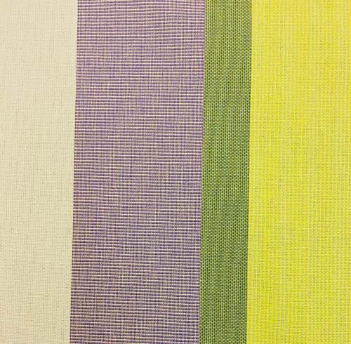 Markise stof med striber Lavendel, Gul, Grøn & Grå - 180 cm bred