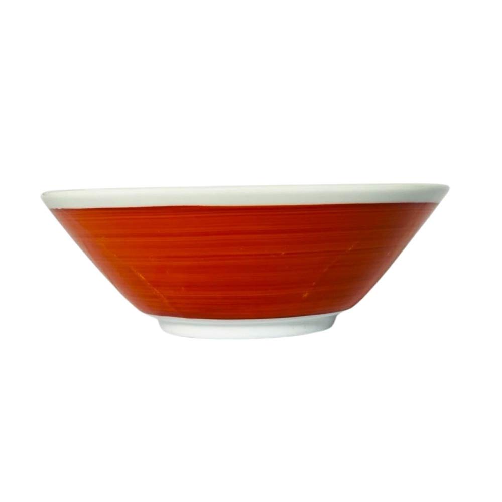 OUTLET  Kinesisk Porcelæns Skål - Hvid & Terracottarød