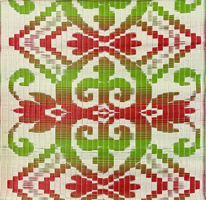 Plastiktæppe - Rød, Hvid & Olivengrøn 90x90 #11