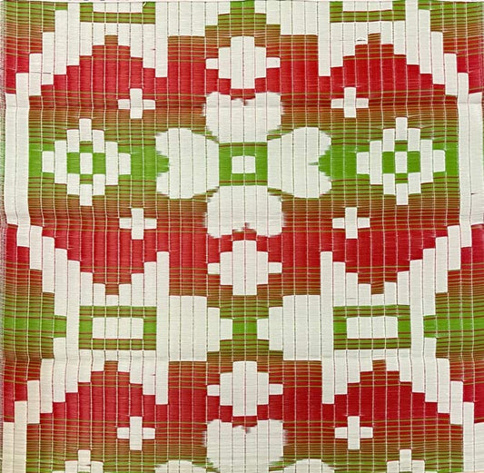 Plastiktæppe - Rød, Hvid & Olivengrøn #12