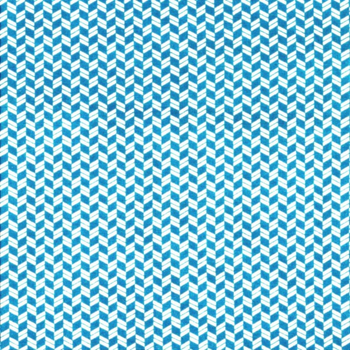 Stof diagonalt grafisk mønster  i Turkis & Hvid  mønstret I grønlykke.com
