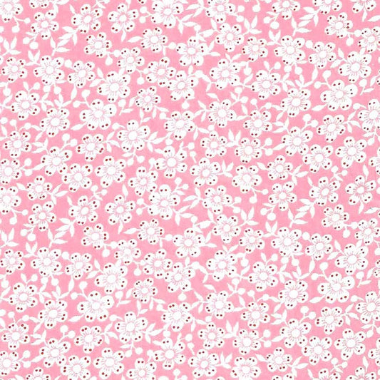 Stof i Sart Pink & Hvide blomster I grønlykke.com